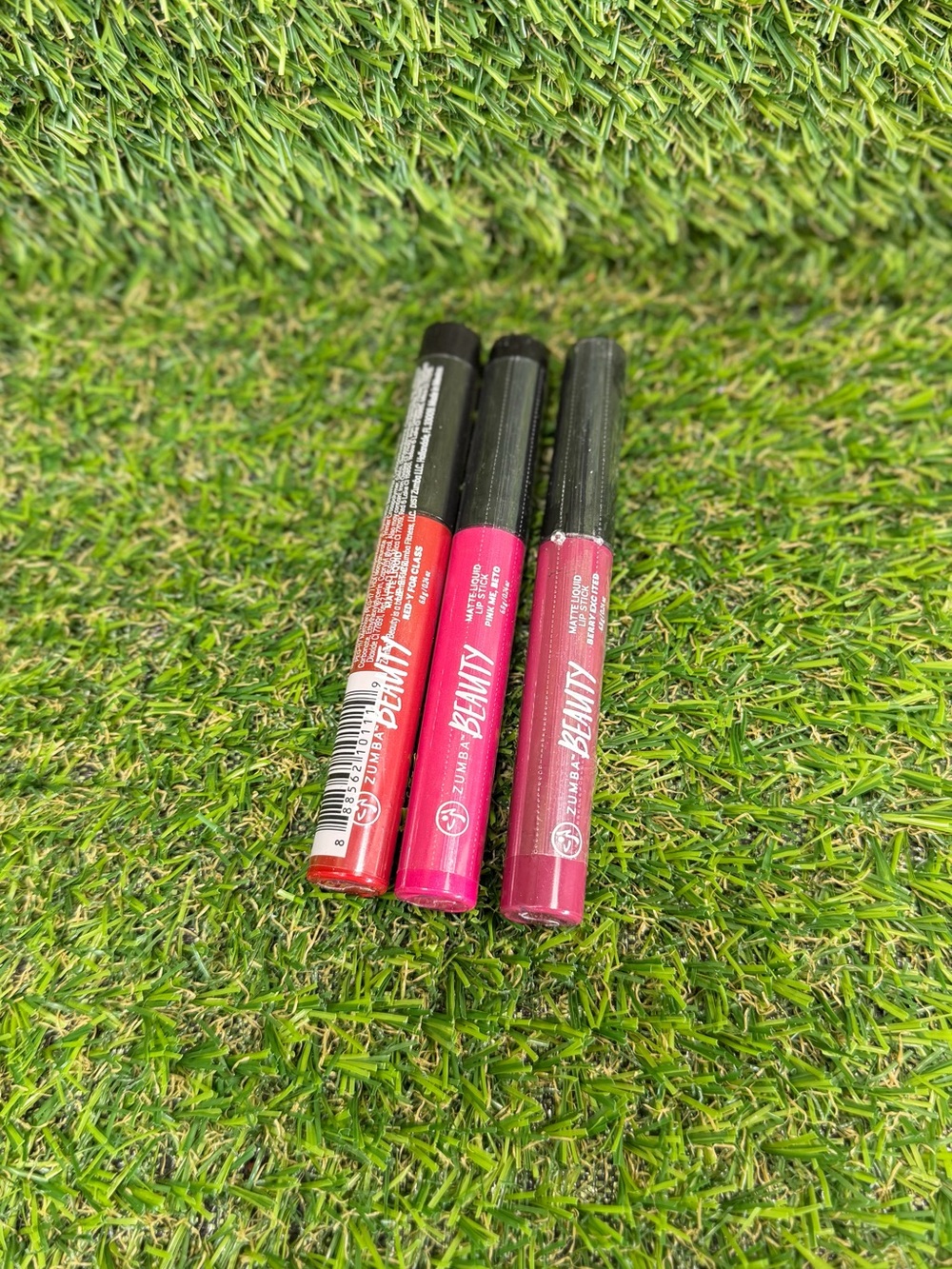 Set of 3 - Zumba Beauty Flash Glitter Lip Gloss Shimmer Pink Magenta Liquid